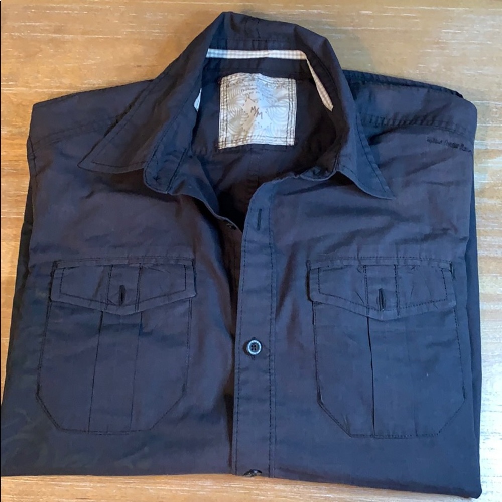 Quiksilver Dark Gray Button Up - Size M
